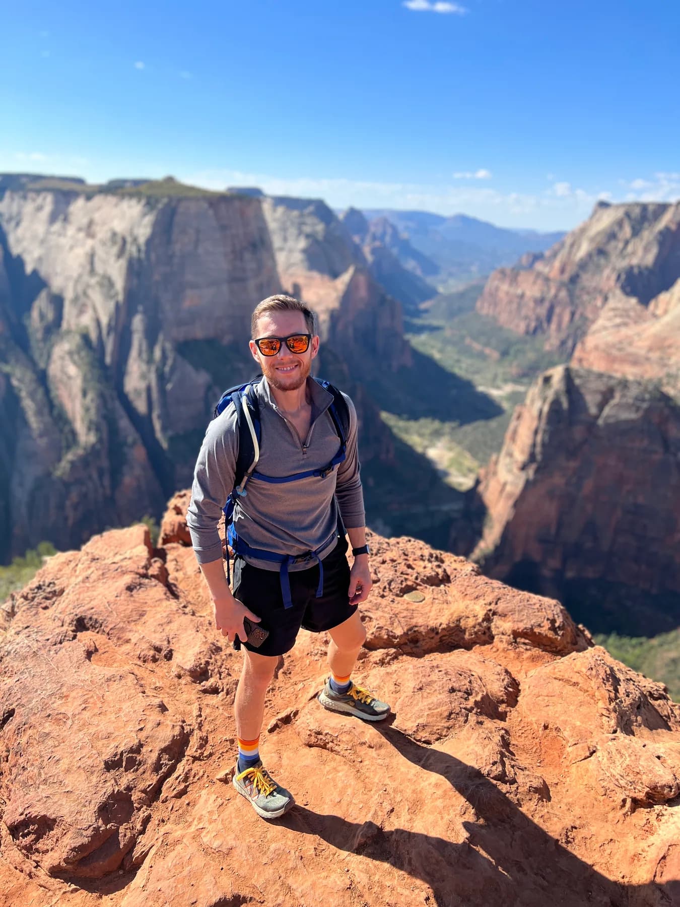 Alex hiking above Zion Canyon
